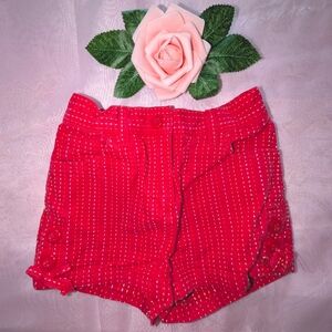 100% Linen Cotton Hot Pink Shorts 6-12m